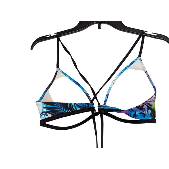 Orageous Tropical Print Bikini Top XL Nylon/Spandex Adjustable Straps Multicolor - Picture 2 of 3